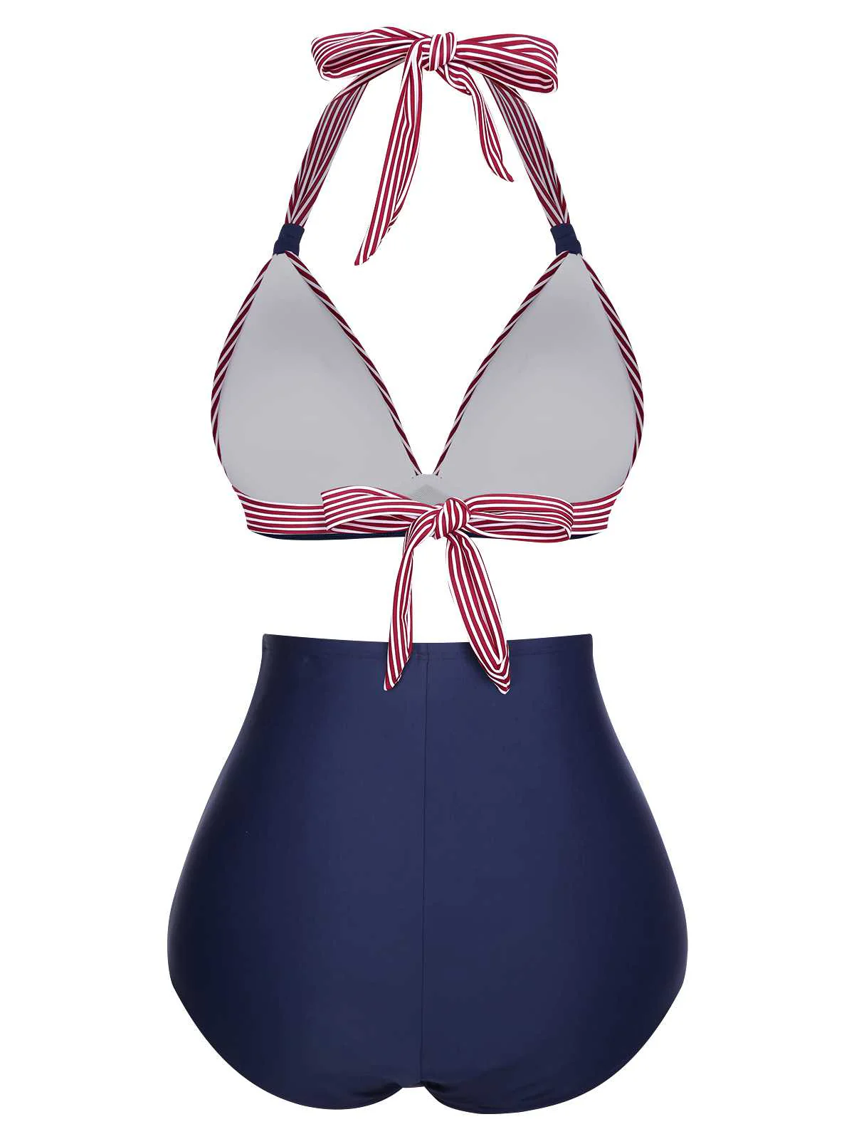 1950s Halter Contrast Polka Dots Swimsuit - Image 11