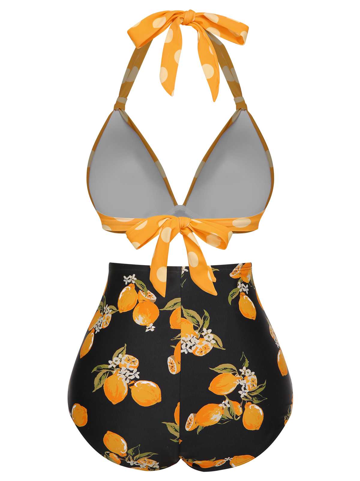 1950s Halter Contrast Polka Dots Swimsuit - Image 18