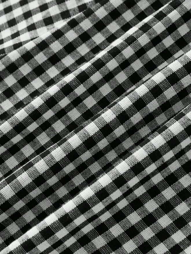 1950s Halter Gingham Plaids Bow Romper - Image 8