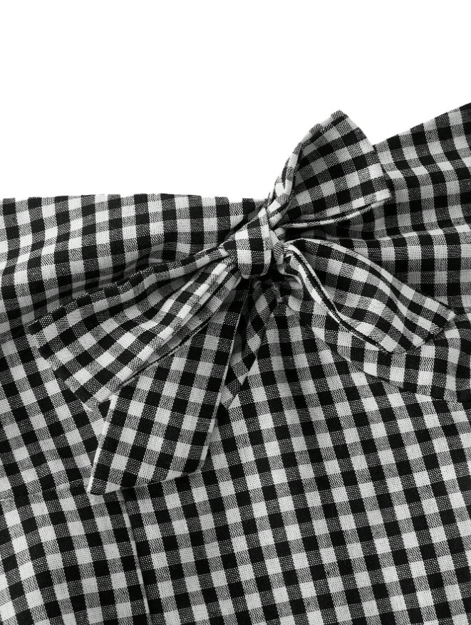1950s Halter Gingham Plaids Bow Romper - Image 9