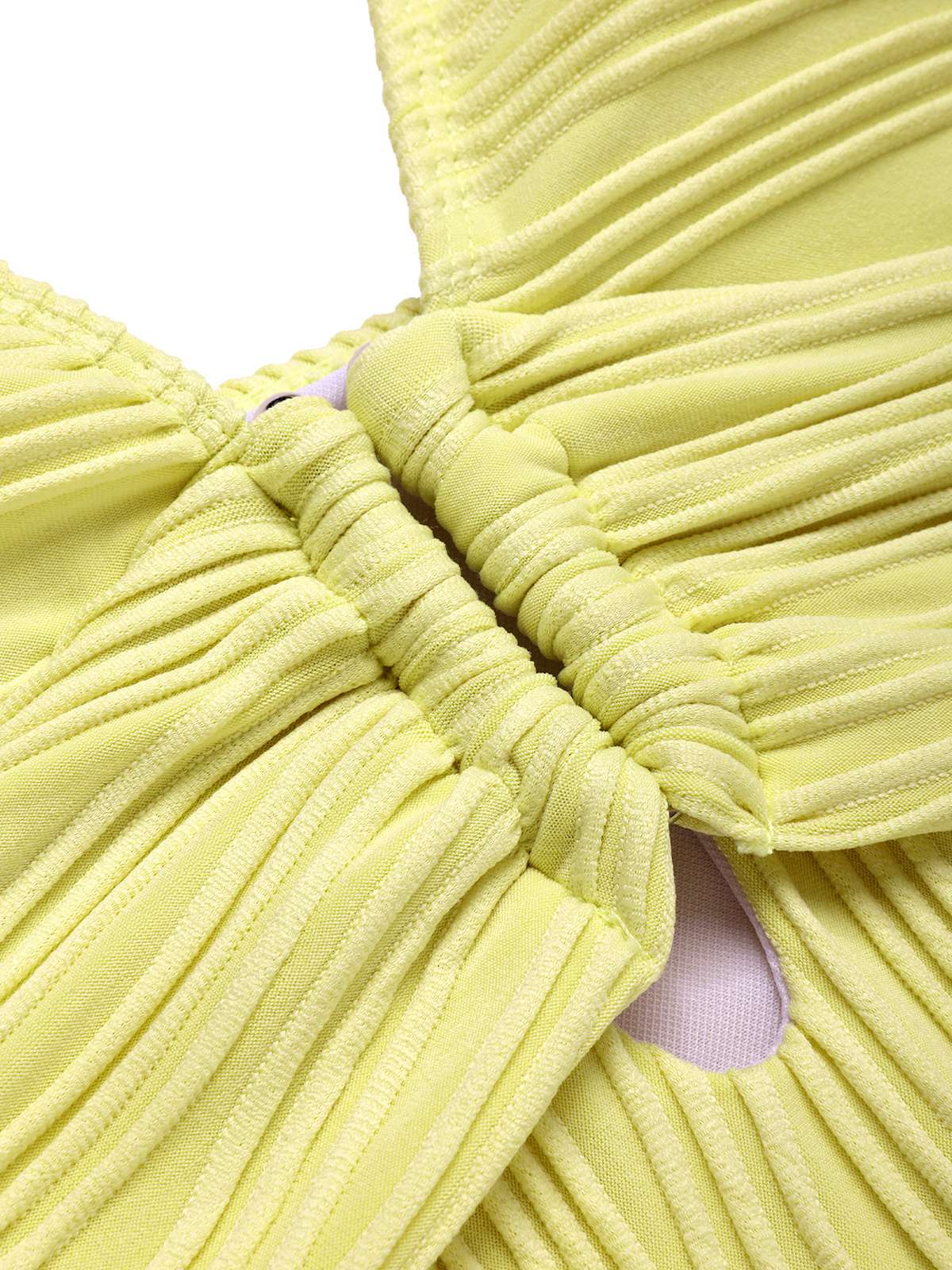 1950s Halter Hollow U-Ring Textured Swimsuit - Image 4
