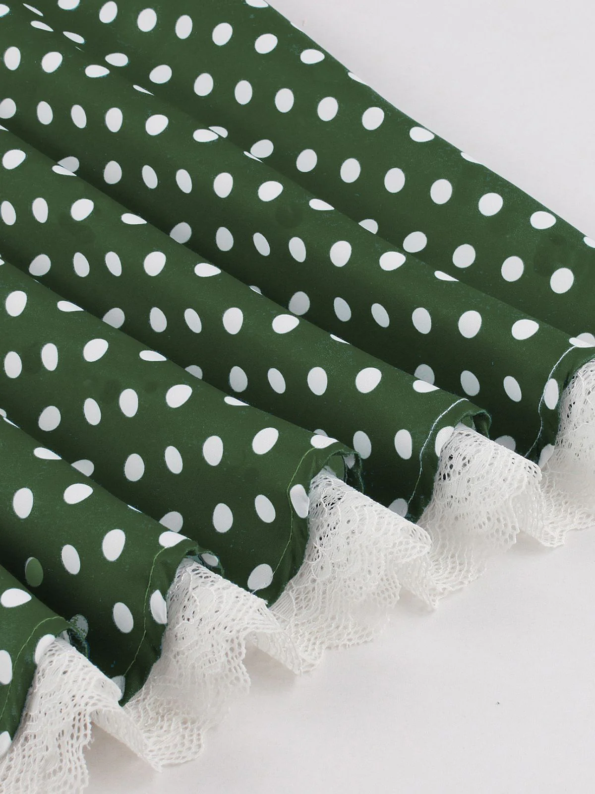 1950s Halter Lace Patchwork Polka Dots Dress - Image 6