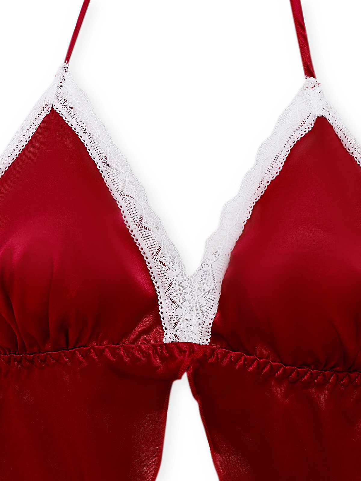 1950s Halter Lace Satin Pajama Set - Image 3