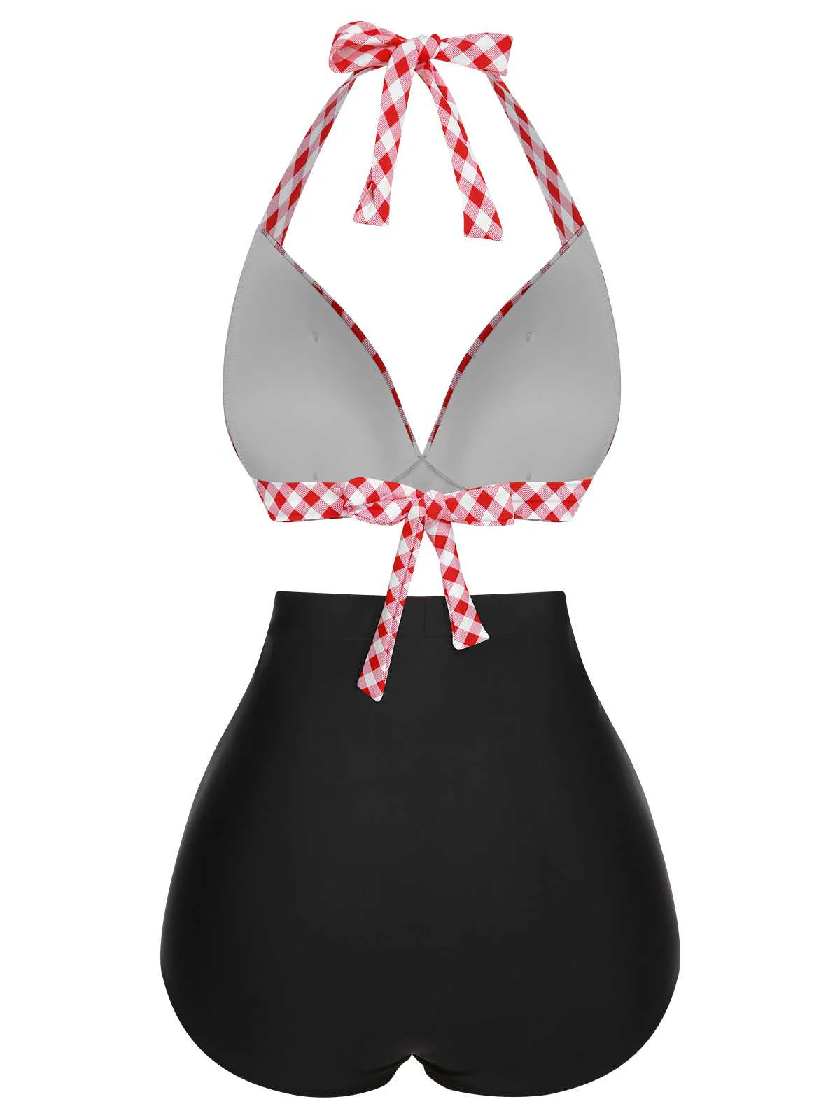 1950s Halter Plaids Lace-Up Swimsuit - Image 16