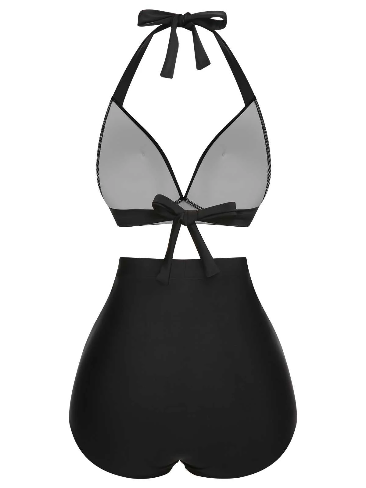 1950s Halter Plaids Lace-Up Swimsuit - Image 10