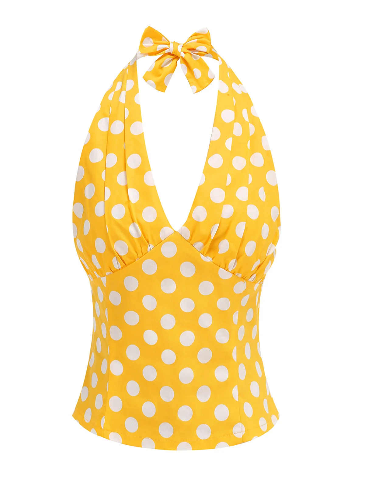 1950s Halter Polka Dots Backless Top - Image 4