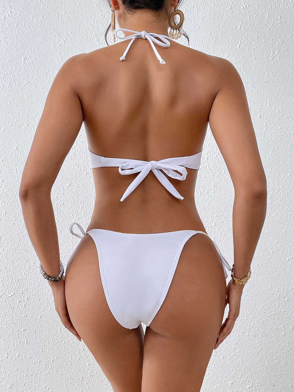 1950s Halter Shell Pearl Bikini Set - Image 3