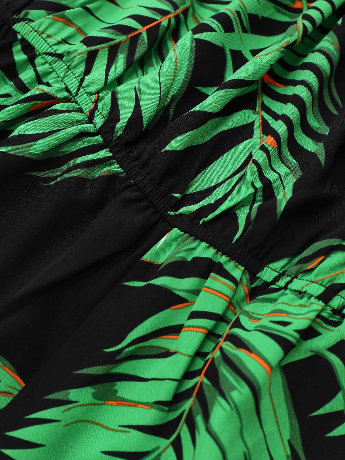 1950s Halter Tropical Palm-Leaf Romper - Image 5