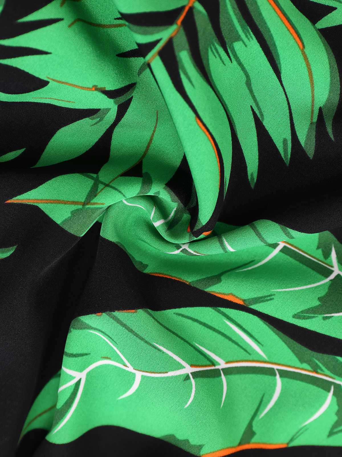 1950s Halter Tropical Palm-Leaf Romper - Image 6