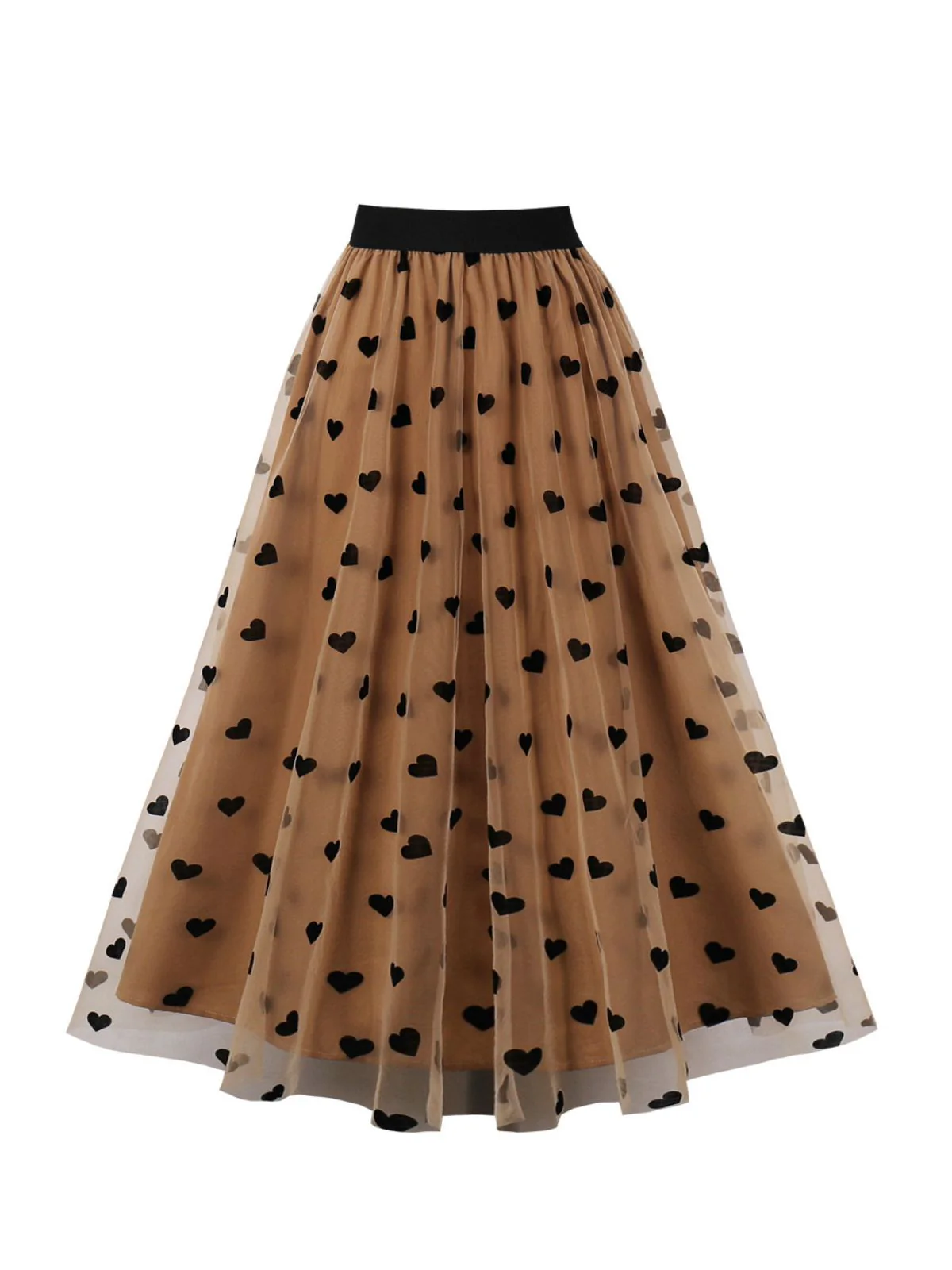 1950s Heart High Waist Swing Skirt - Image 3
