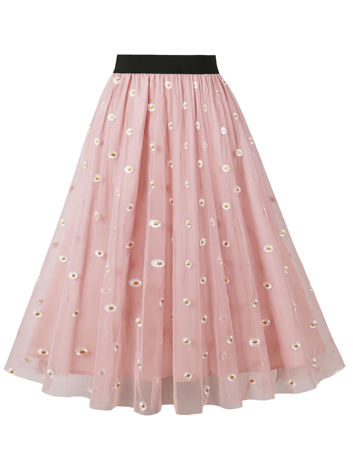 1950s High Waist Colorful Flower Skirt - Image 4