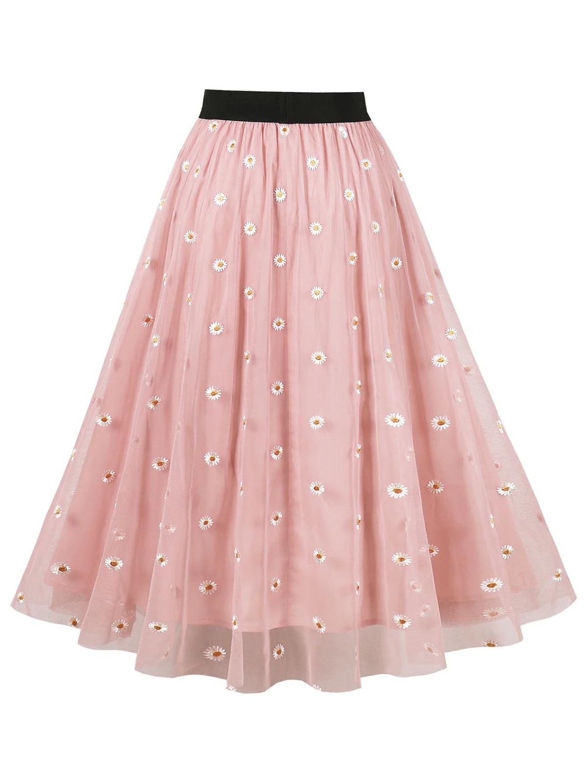 1950s High Waist Colorful Flower Skirt - Image 5