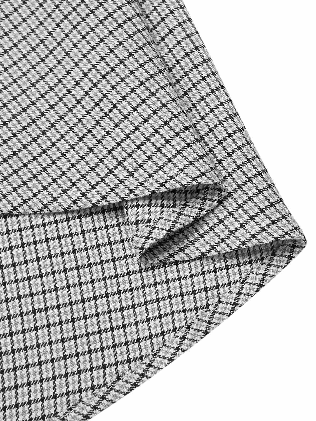 1950s High-Waist Plaids Button Pocket Skirt - Image 7