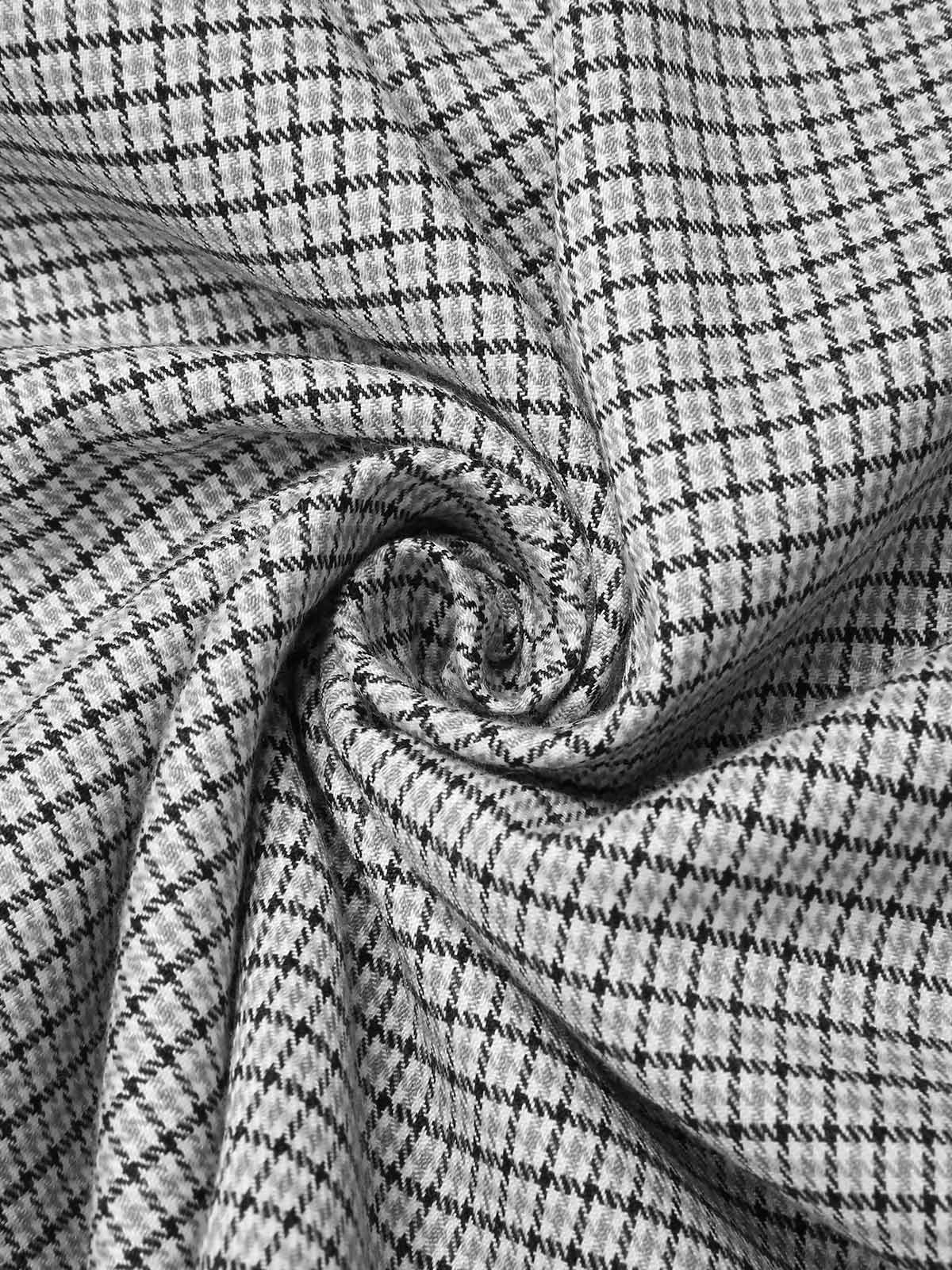 1950s High-Waist Plaids Button Pocket Skirt - Image 8
