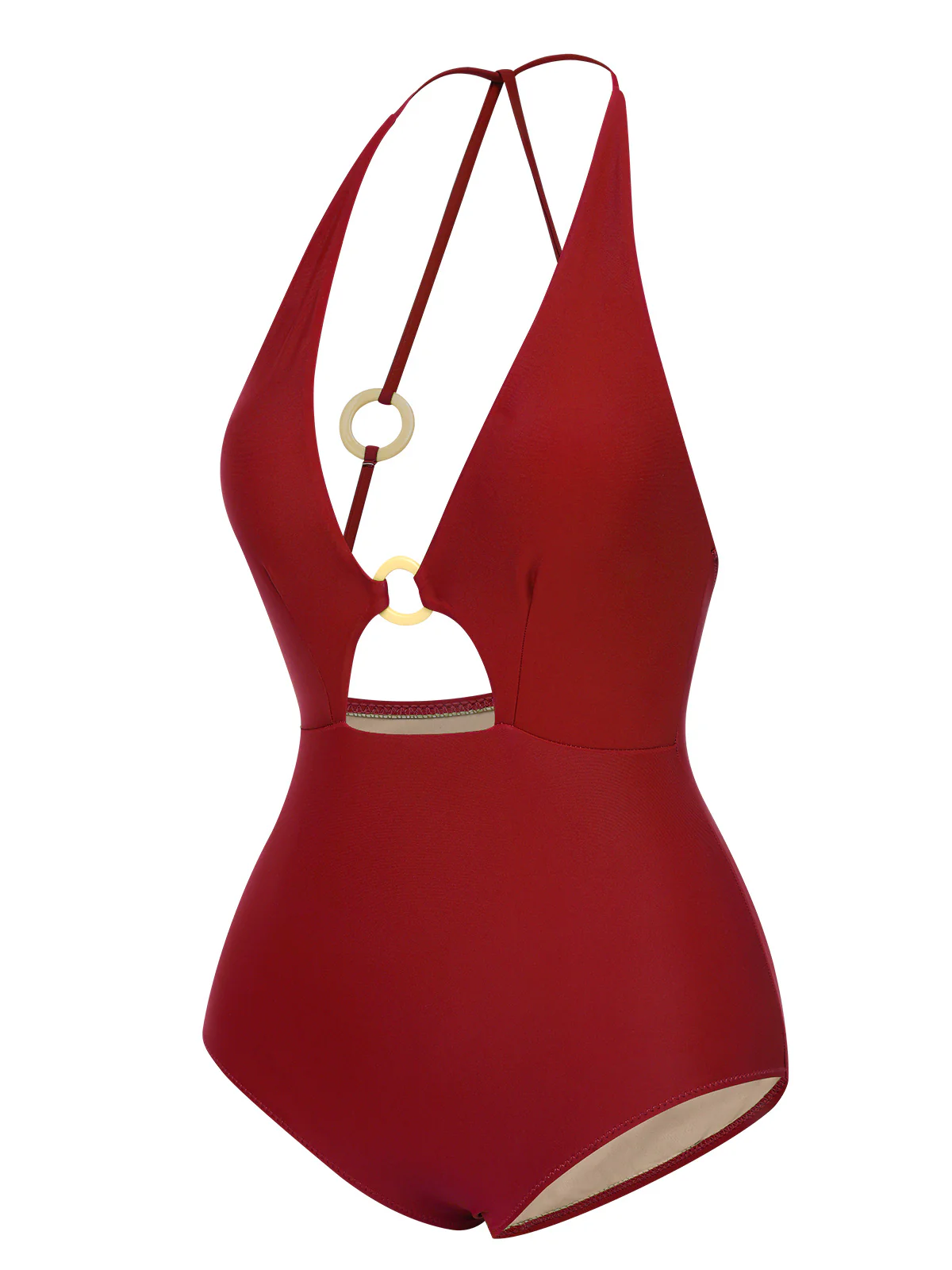 1950s Hollow Ring Backless Halter Swimsuit - Image 10