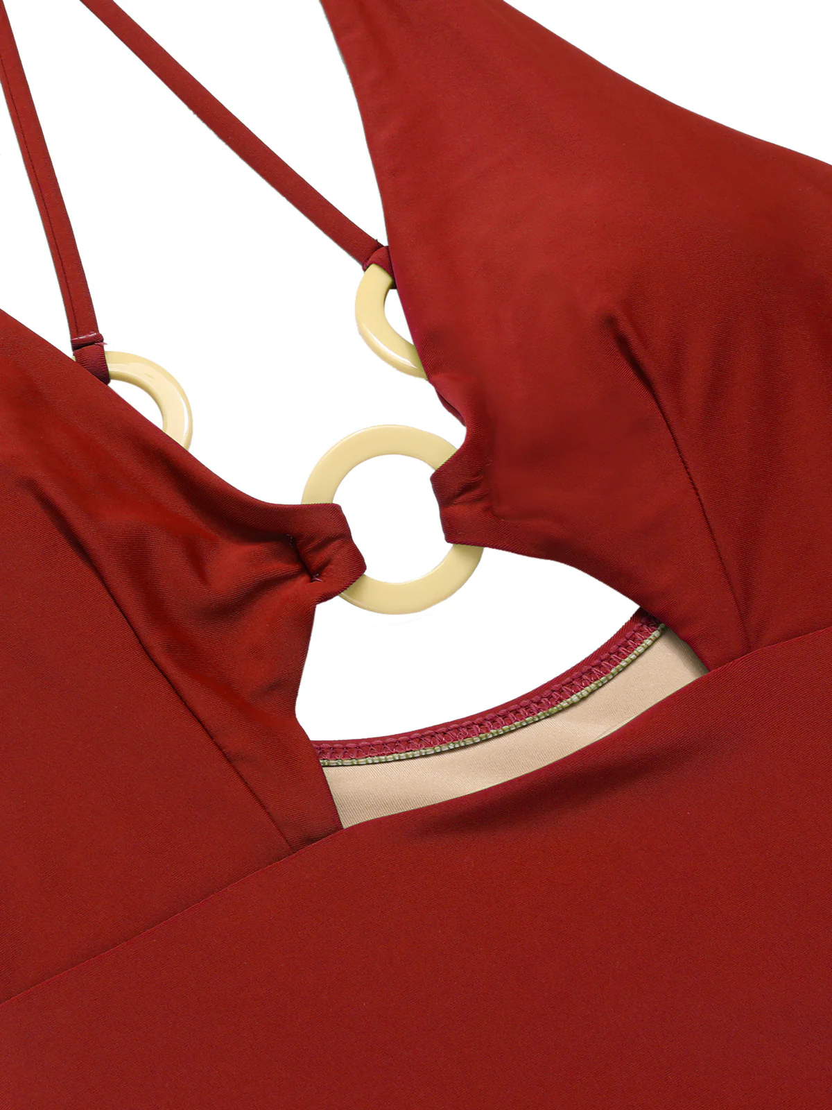 1950s Hollow Ring Backless Halter Swimsuit - Image 12