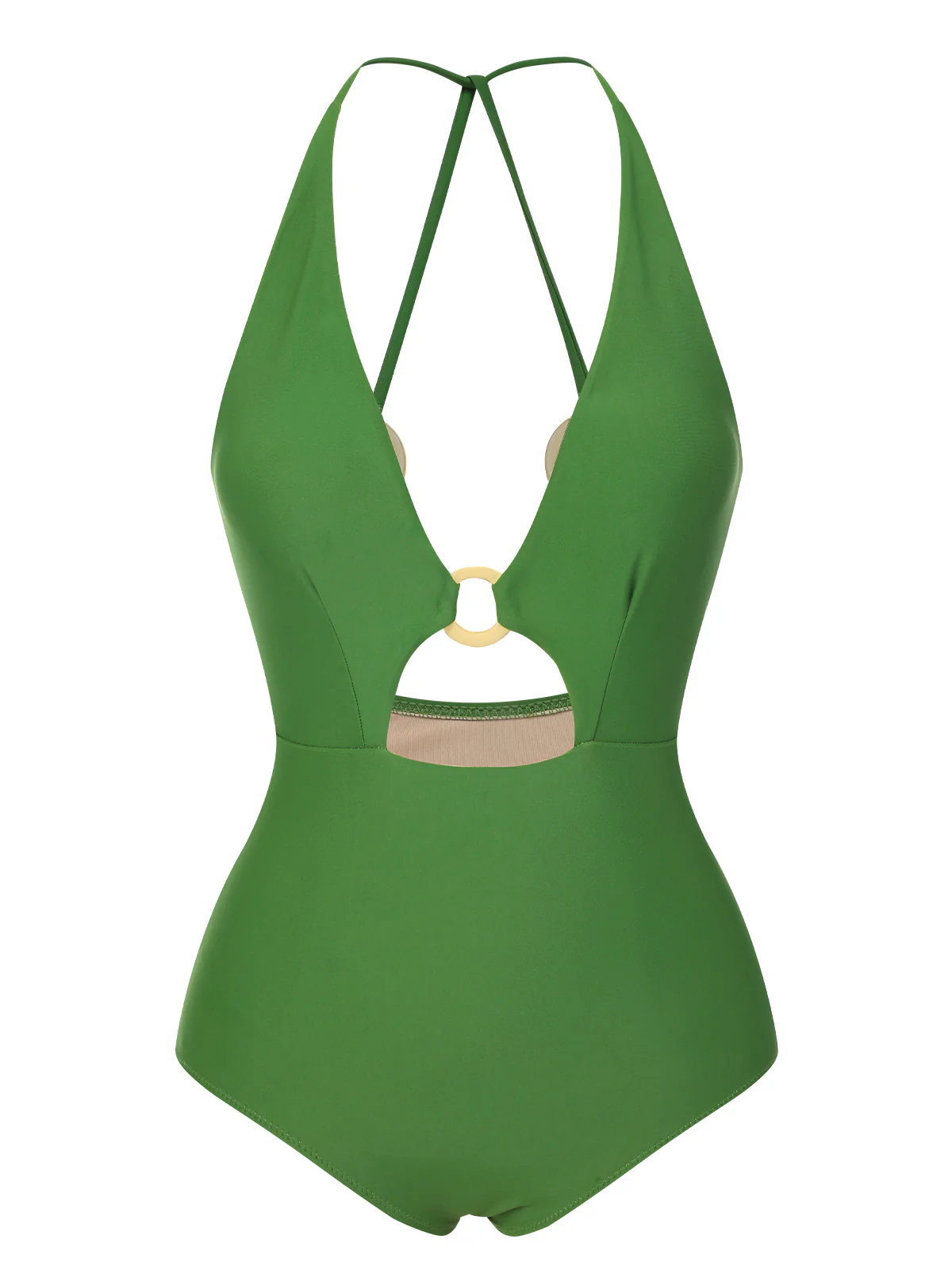1950s Hollow Ring Backless Halter Swimsuit - Image 5