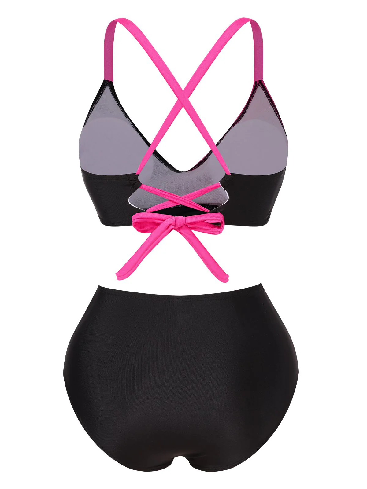 1970s Irregular Contrast Color Swimsuit - Image 2
