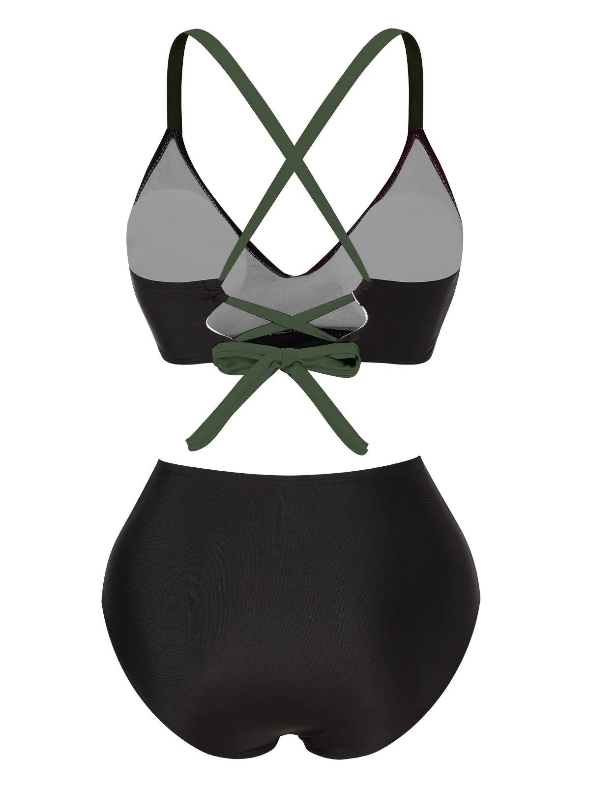1970s Irregular Contrast Color Swimsuit - Image 5