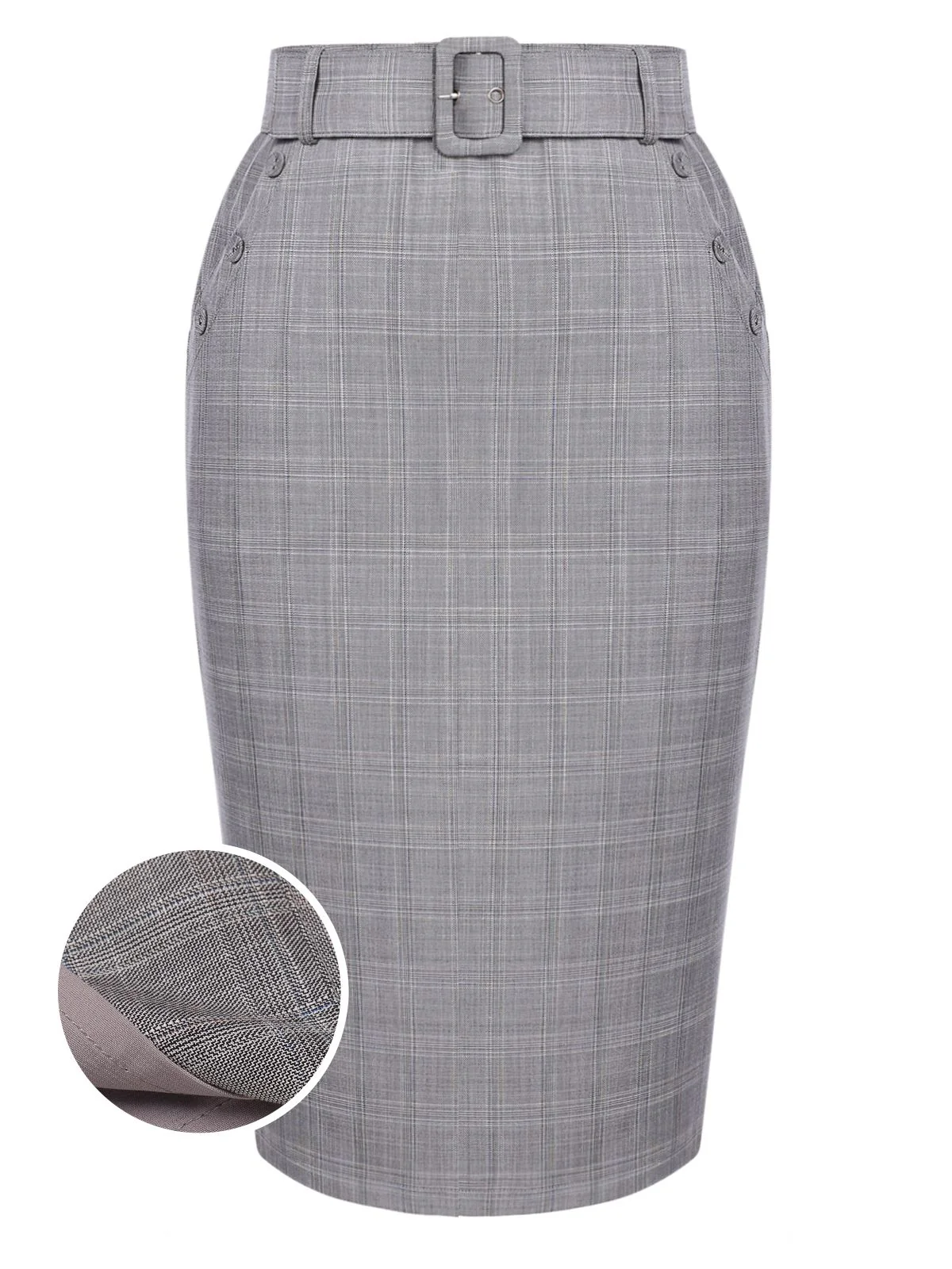 1960s Ivory Solid Blouse & Gray Retro Skirt - Image 10