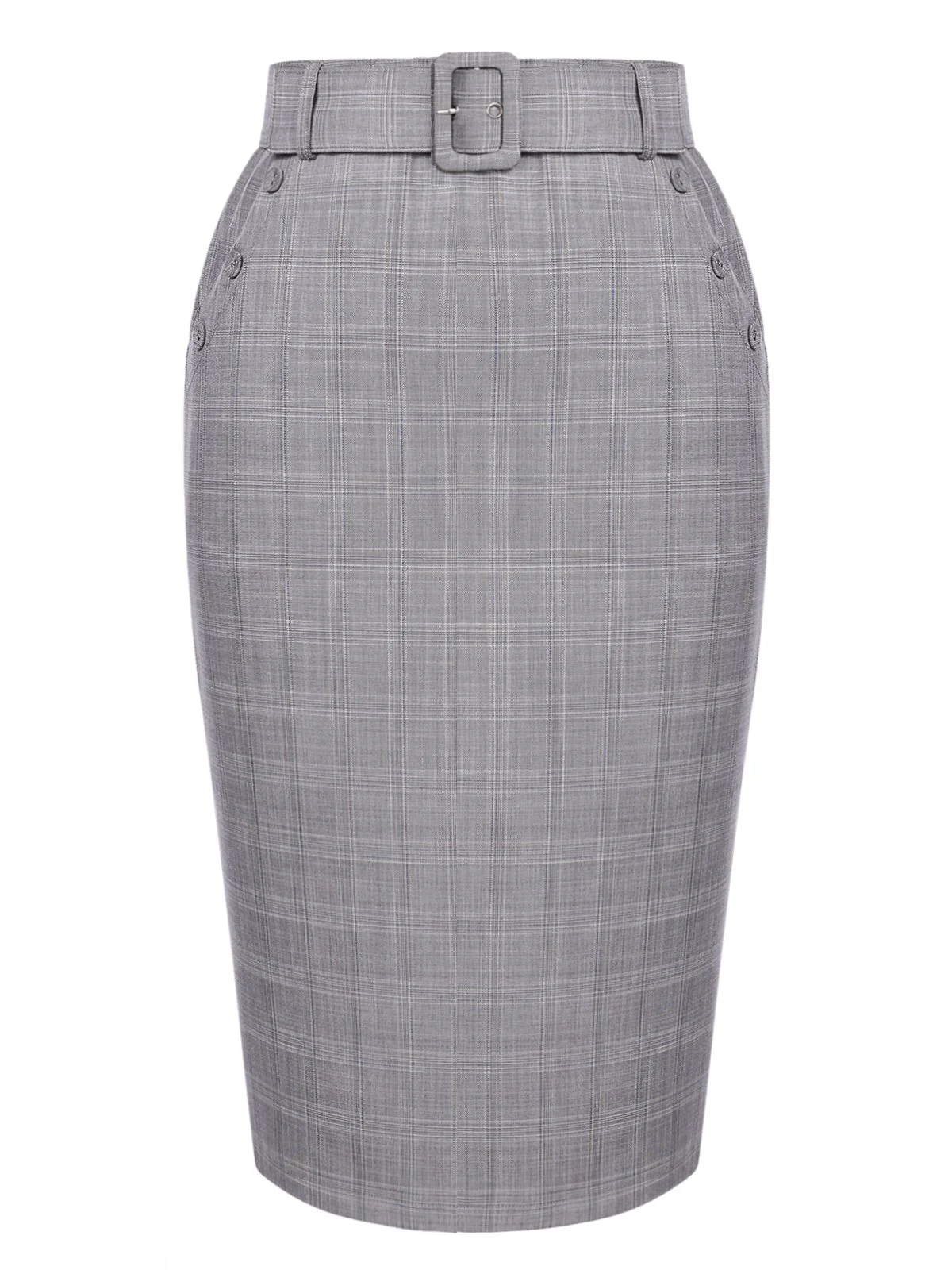1960s Ivory Solid Blouse & Gray Retro Skirt - Image 11