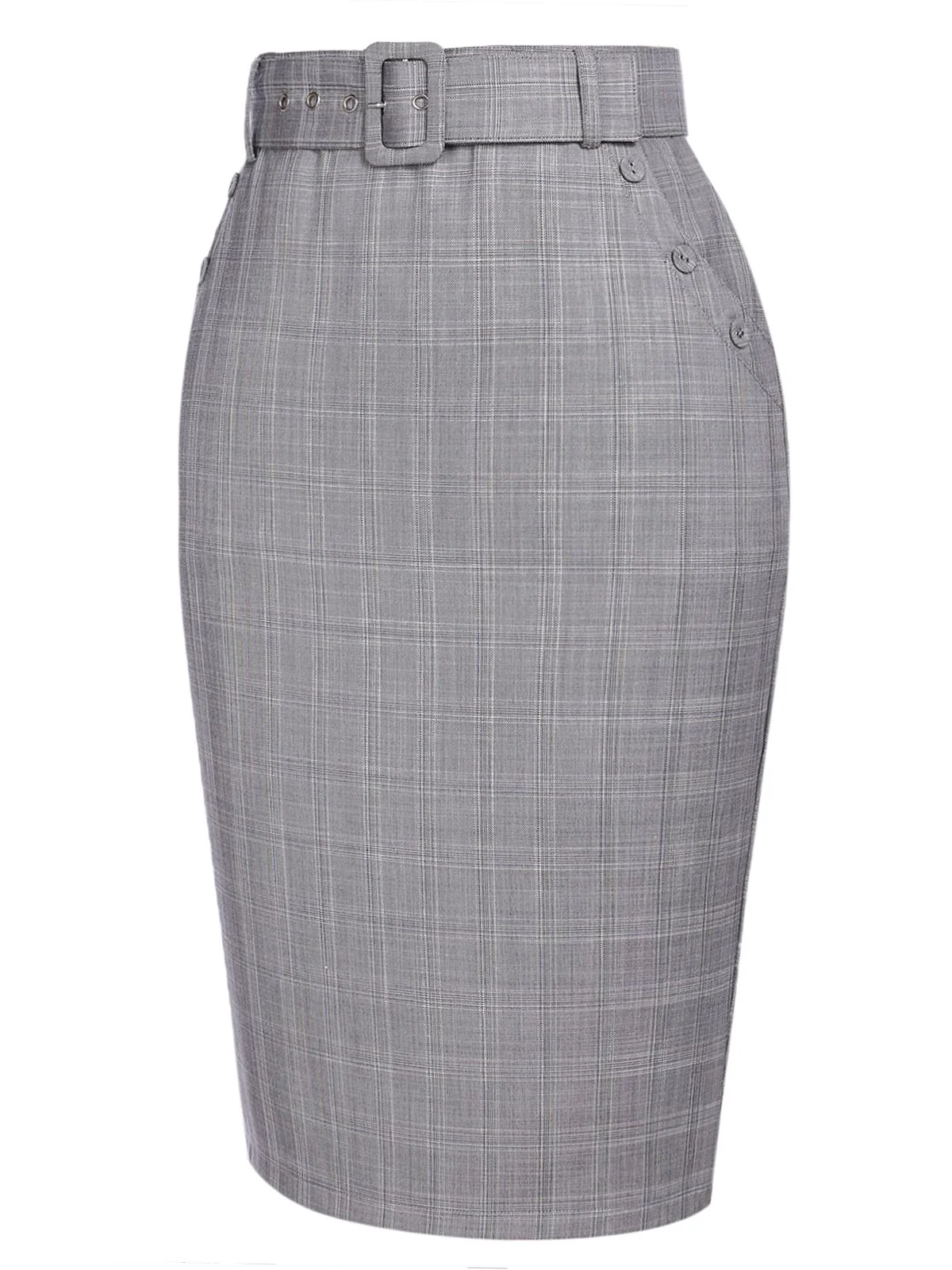 1960s Ivory Solid Blouse & Gray Retro Skirt - Image 12