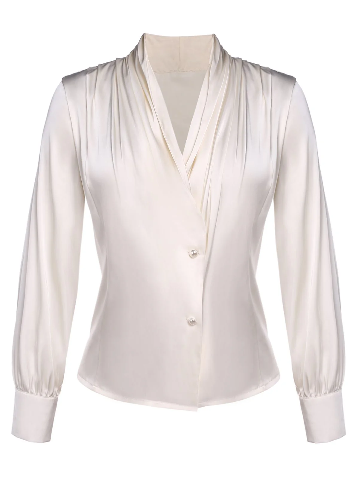 1960s Ivory Solid Blouse & Gray Retro Skirt - Image 3