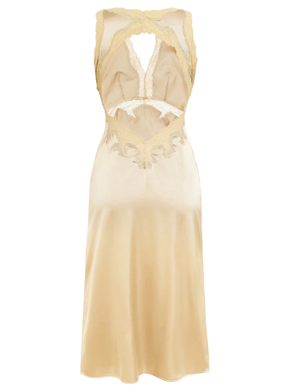 1950s Lace Backless V-Neck Satin Sleepwear - Image 12