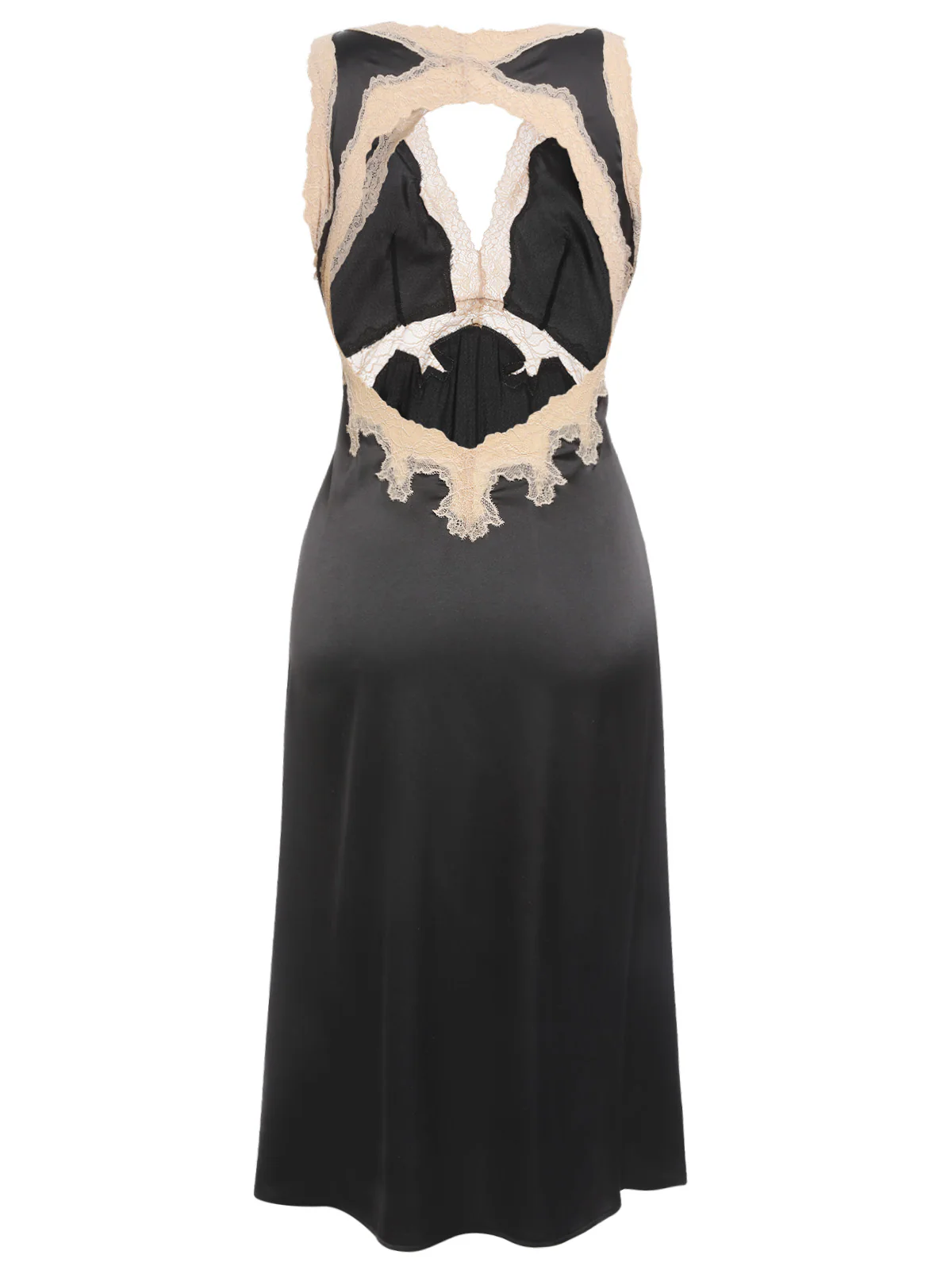1950s Lace Backless V-Neck Satin Sleepwear - Image 6