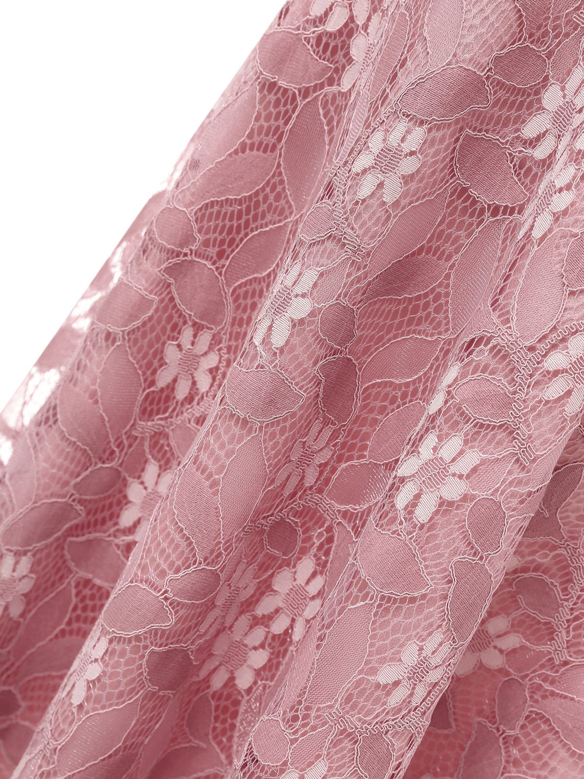 1950s Lace Cold Shoulder Ruffle Dress - Image 16