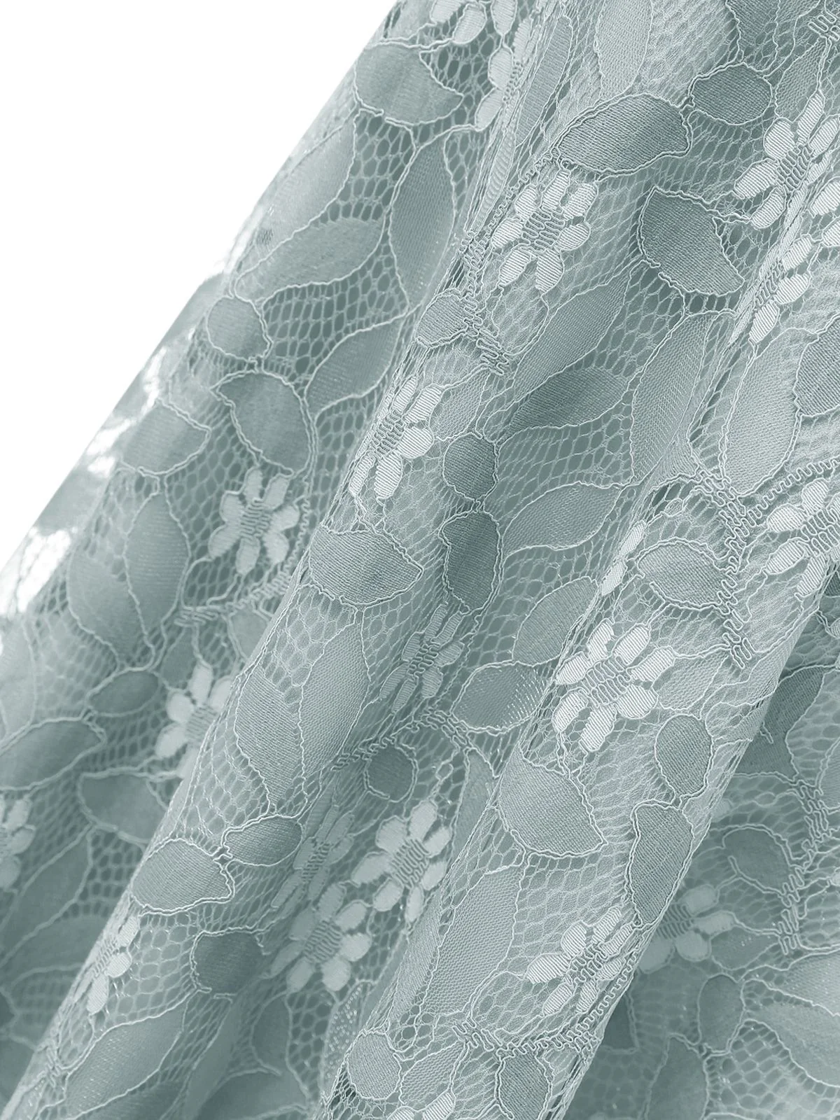 1950s Lace Cold Shoulder Ruffle Dress - Image 21