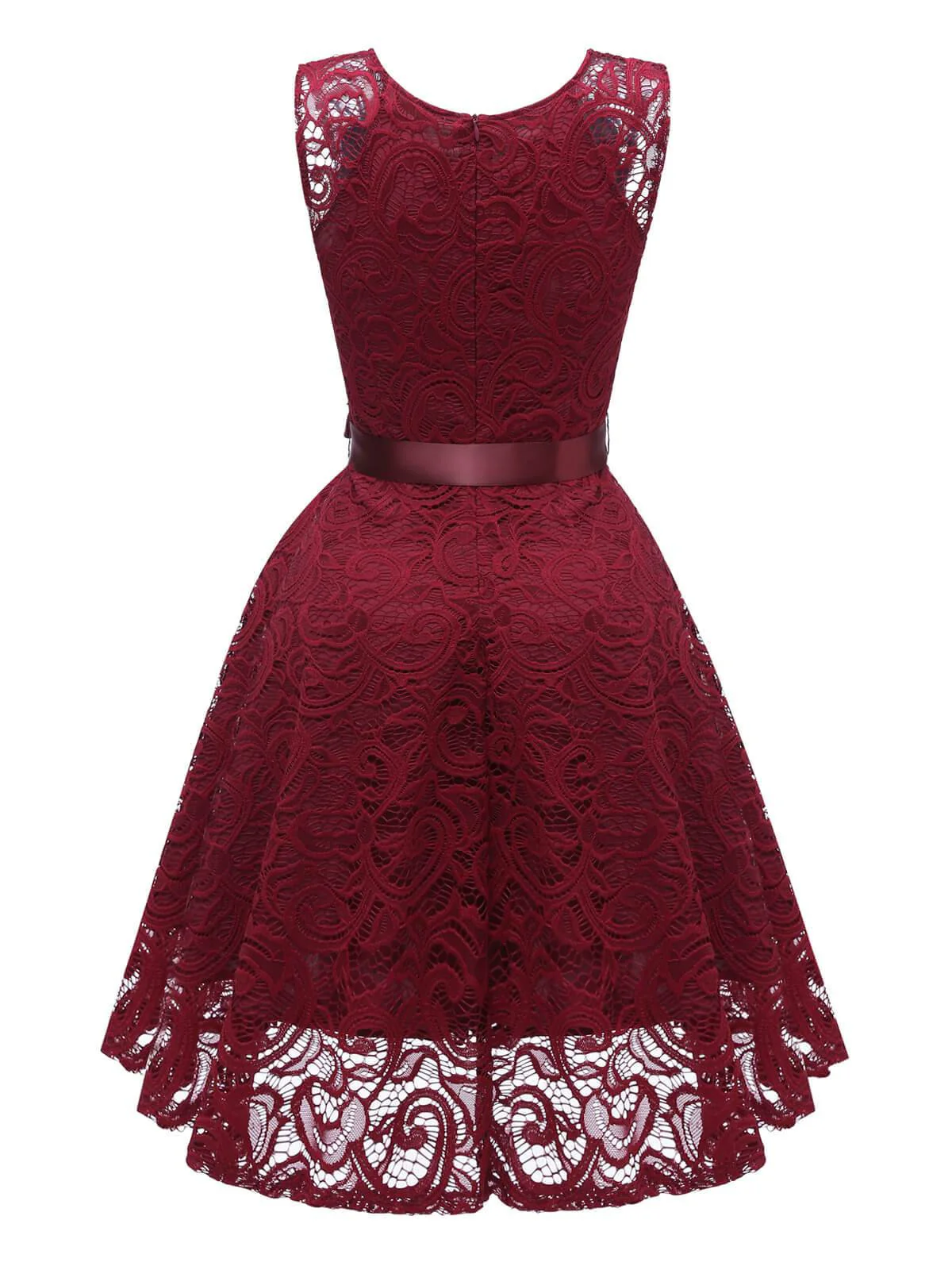 1950s Lace V Neck Bow Dress - Image 12