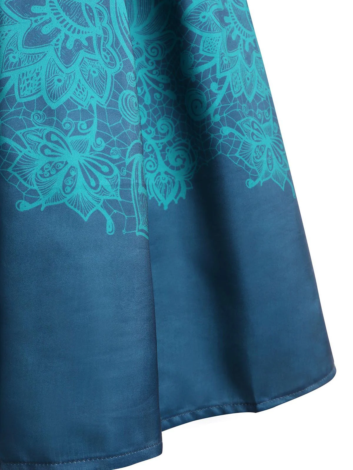 Blue 1950s Floral Sweetheart Swing Dress - Image 5