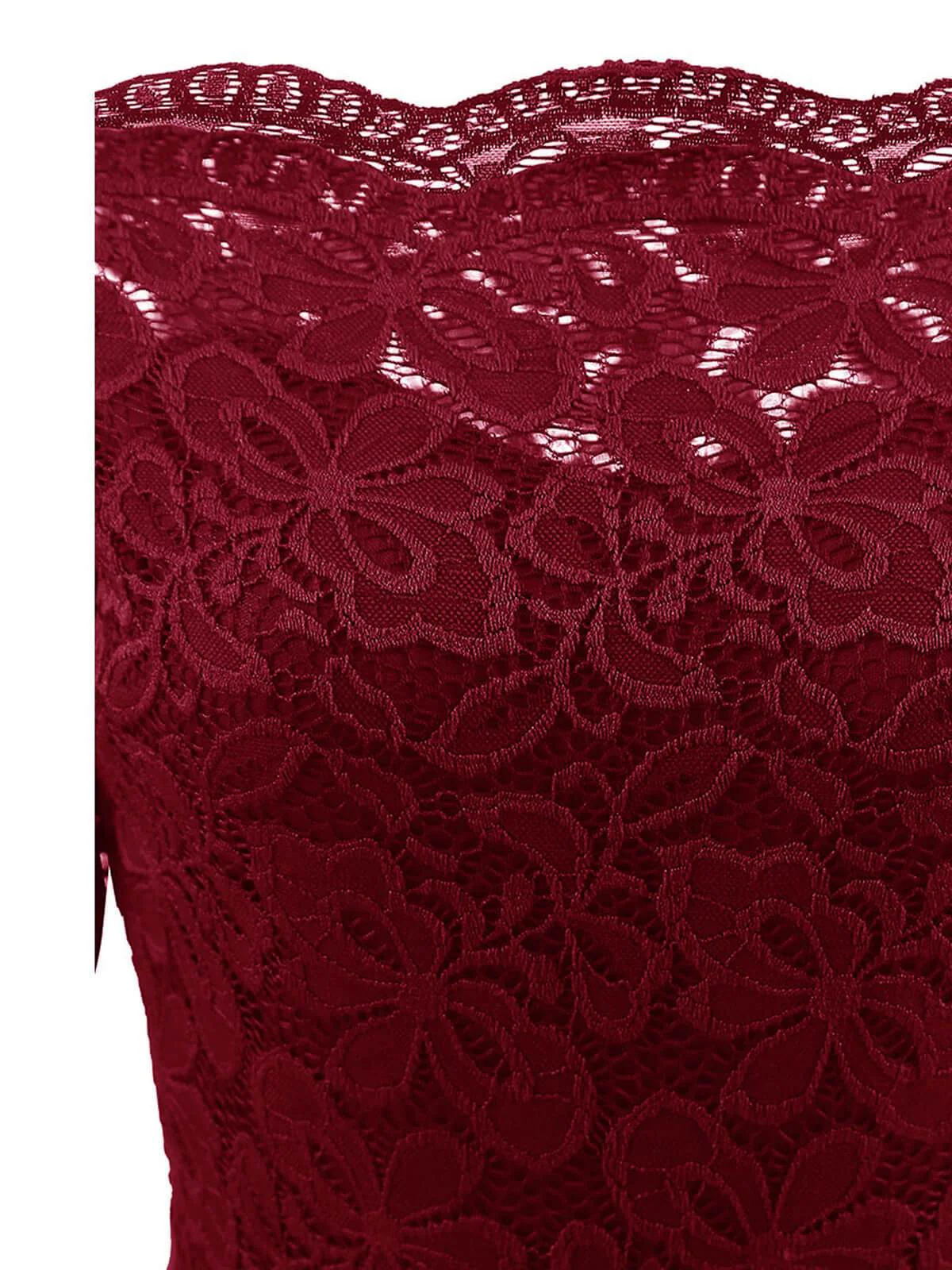 1950s Lace Off Shoulder Dress - Image 9