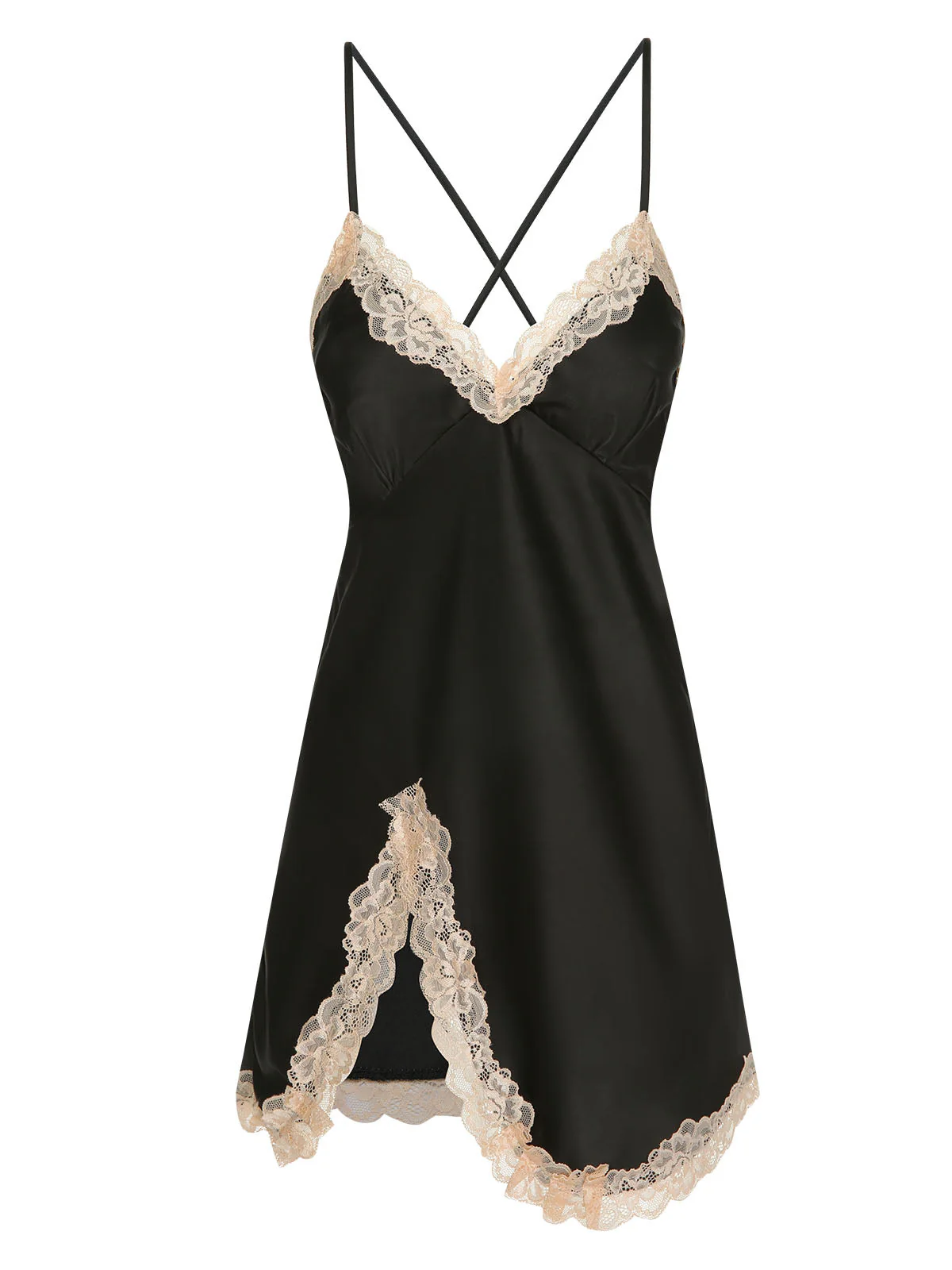 1950s Lace Patchwork Suspender Sleepwear - Image 13