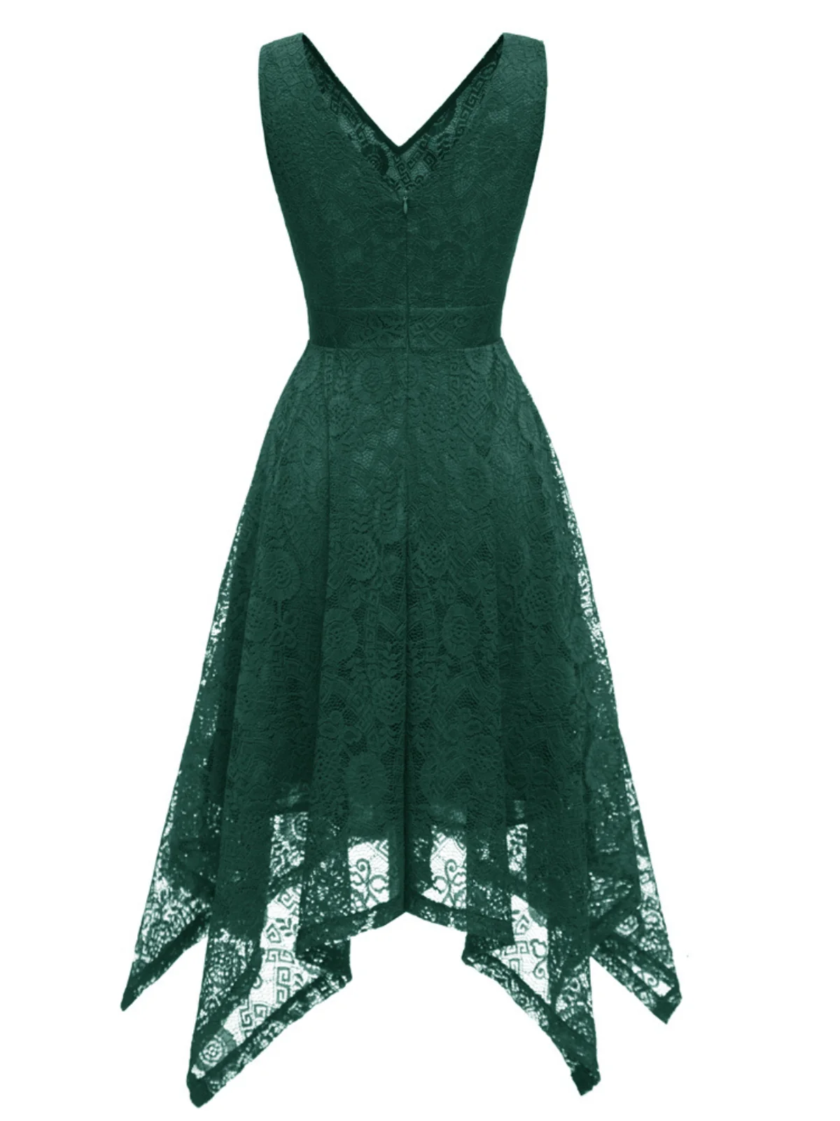 1950s Lace Pointed Hem Swing Dress - Image 4