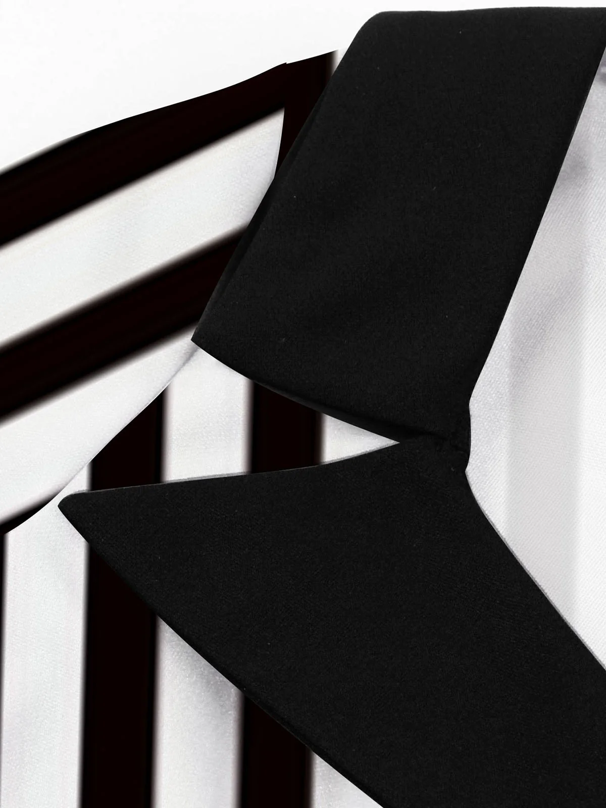1950S Lapel Black & White Stripes Dress - Image 3