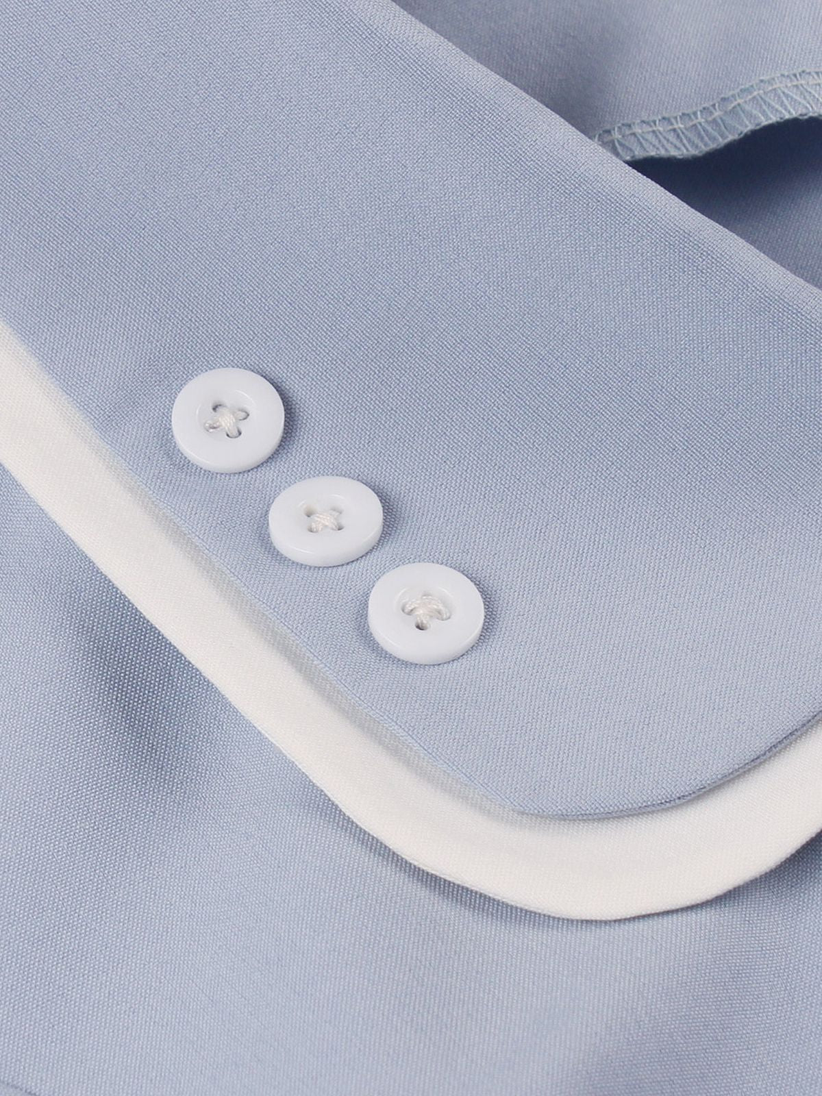 1950s Lapel Buttoned Short Sleeve Solid Dress - Image 7