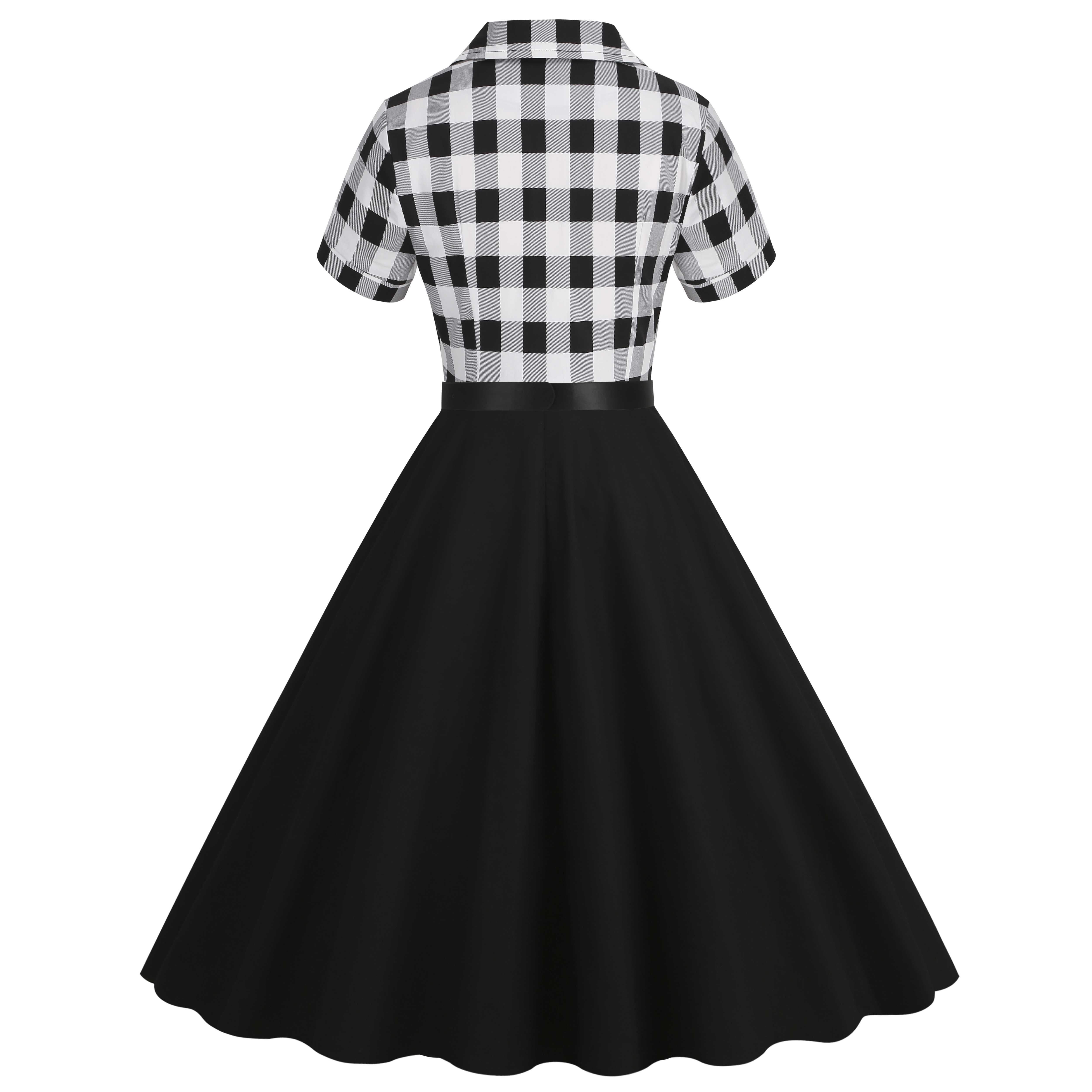 1950s Lapel Contrast Belted Dress - Image 14