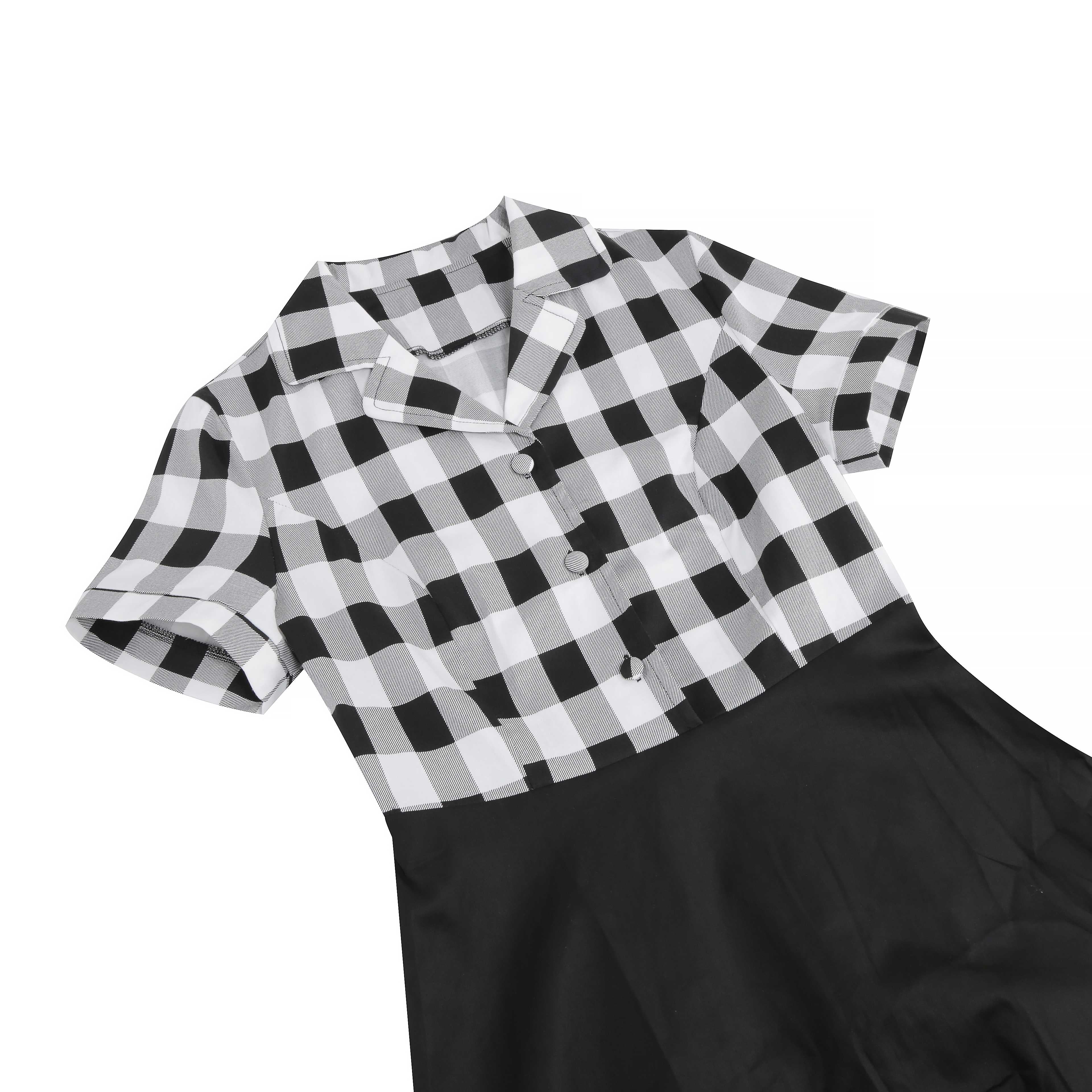 1950s Lapel Contrast Belted Dress - Image 15