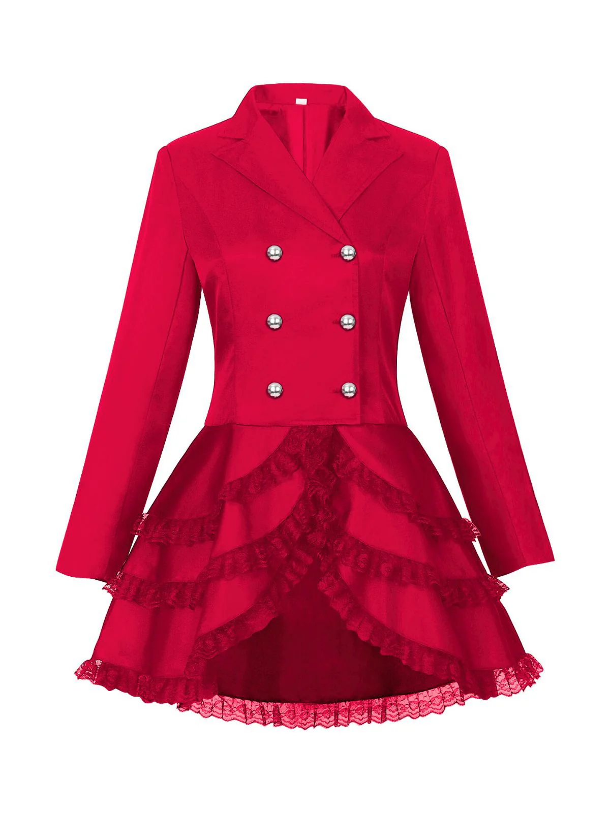 1950s Lapel Double Breasted Layered Skirted Jacket - Image 2