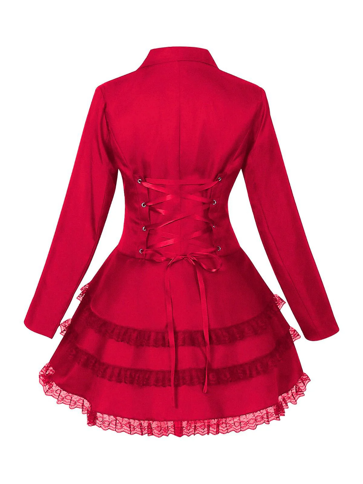1950s Lapel Double Breasted Layered Skirted Jacket - Image 3