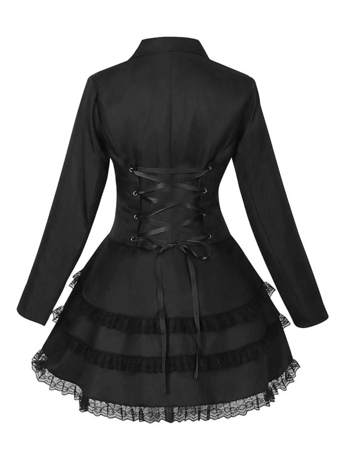1950s Lapel Double Breasted Layered Skirted Jacket - Image 5