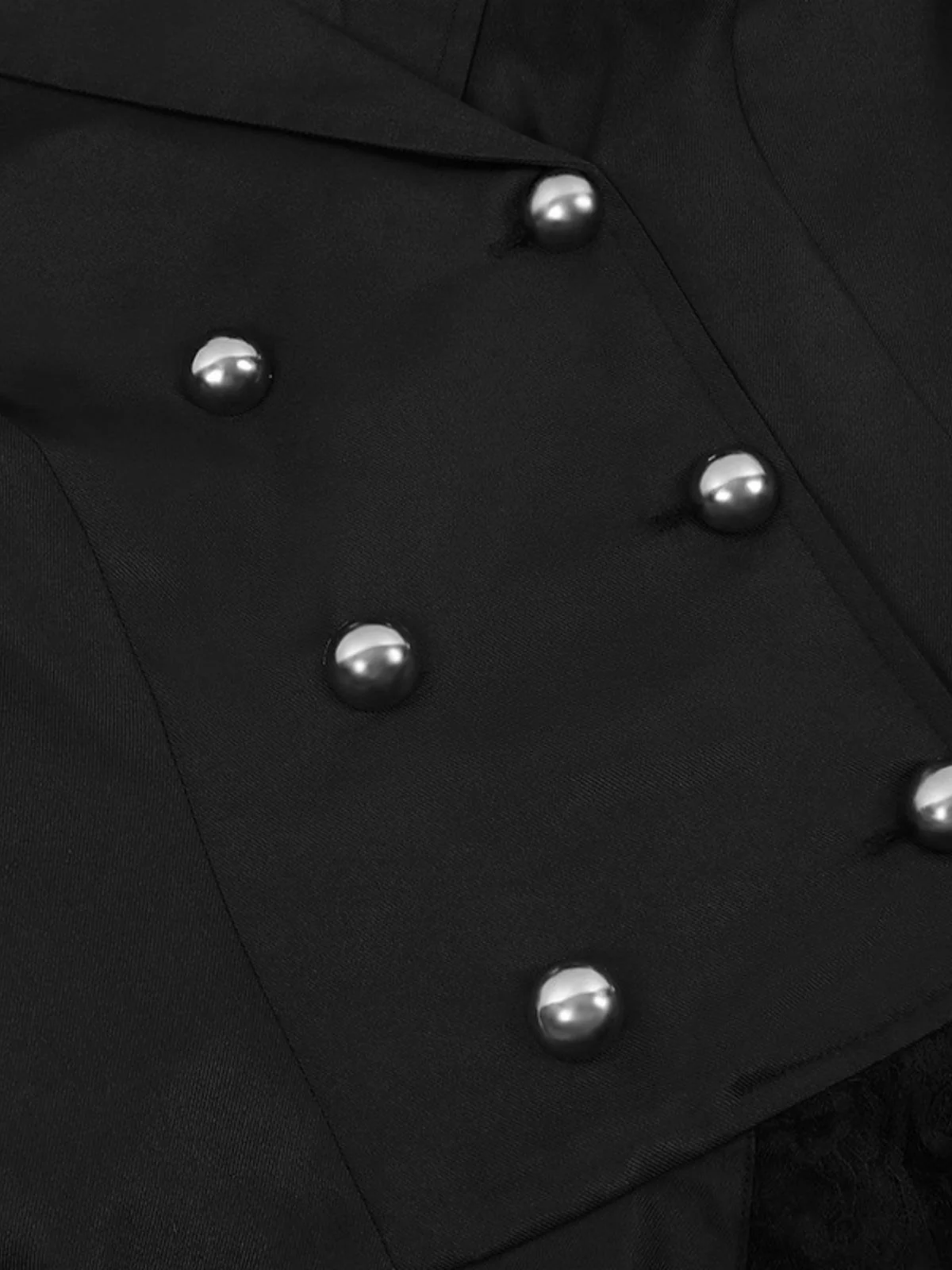 1950s Lapel Double Breasted Layered Skirted Jacket - Image 6