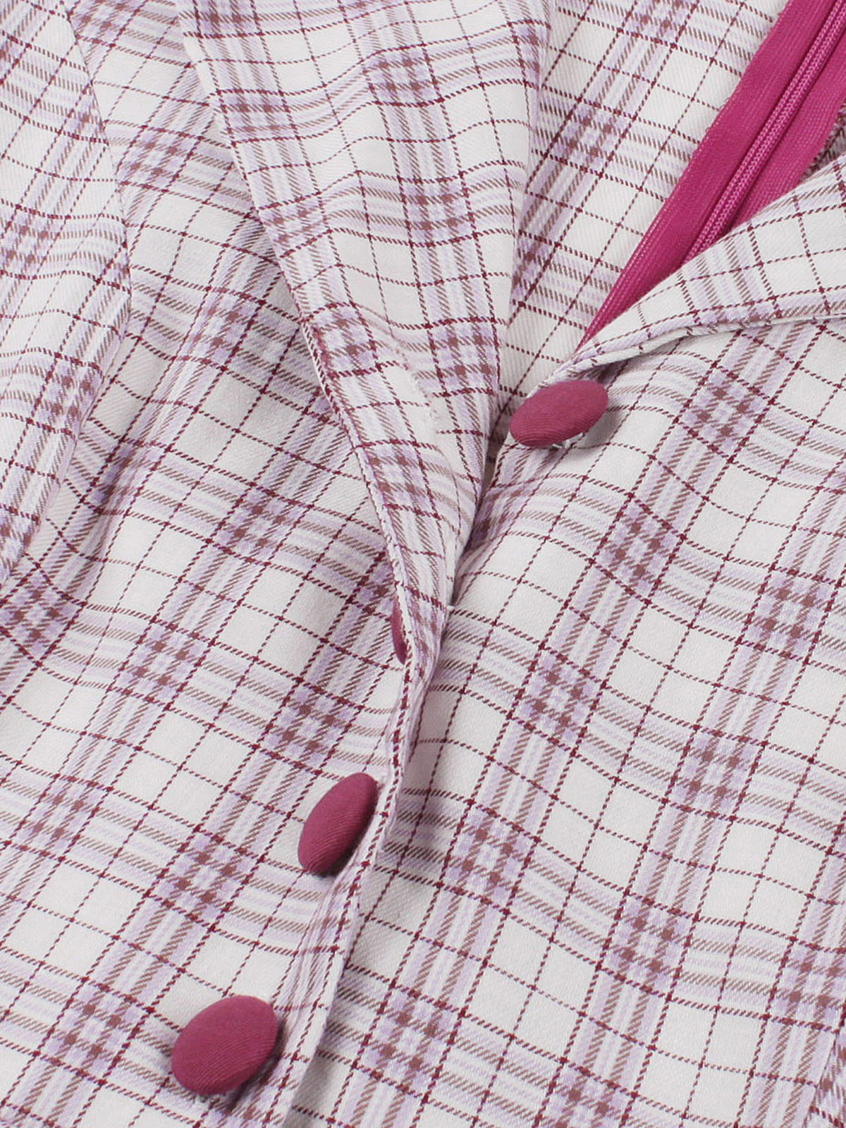 1950s Lapel Glen Check Belted Dress - Image 5