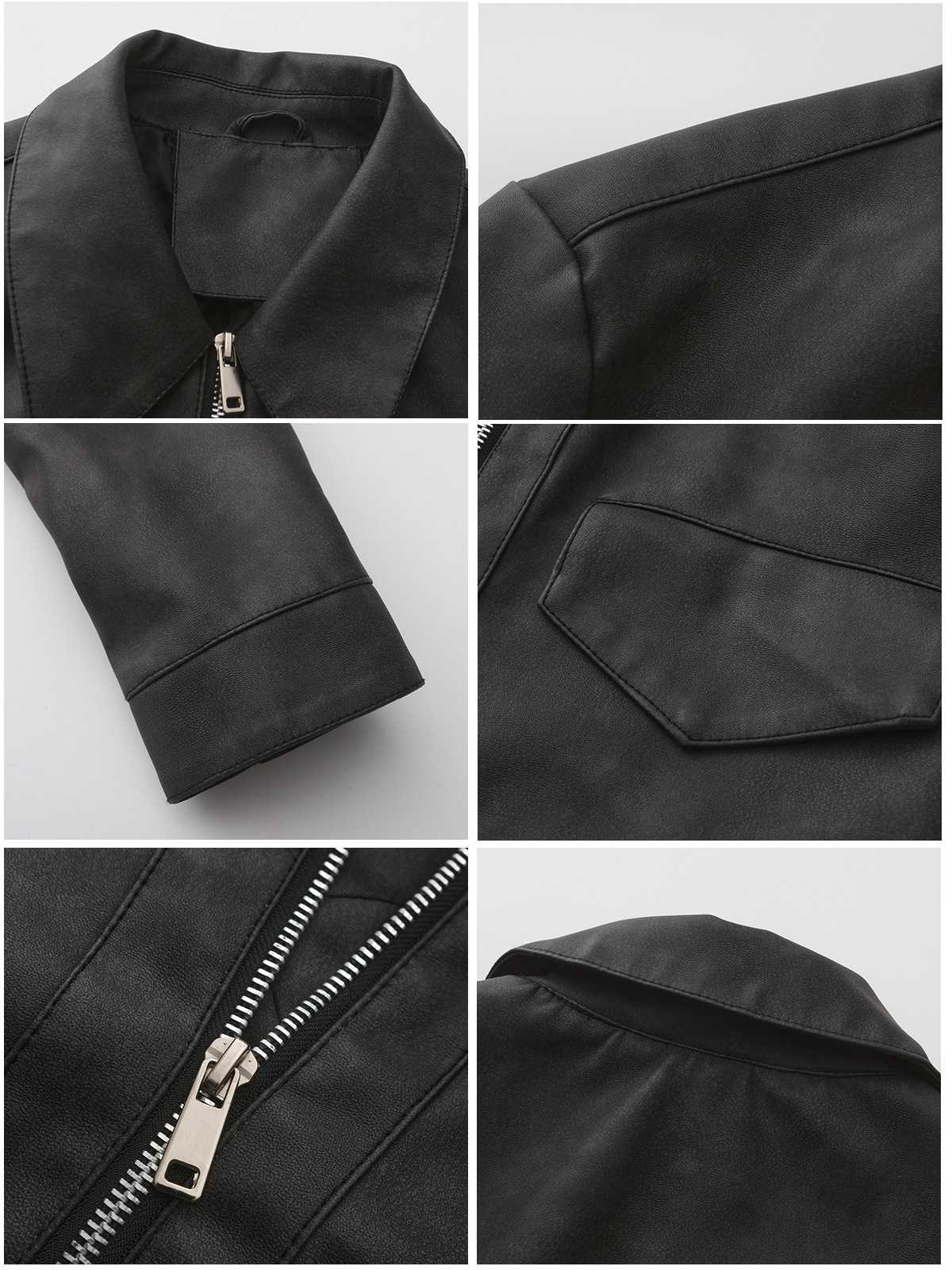 1950s Lapel Leather Long Sleeve Jacket - Image 3