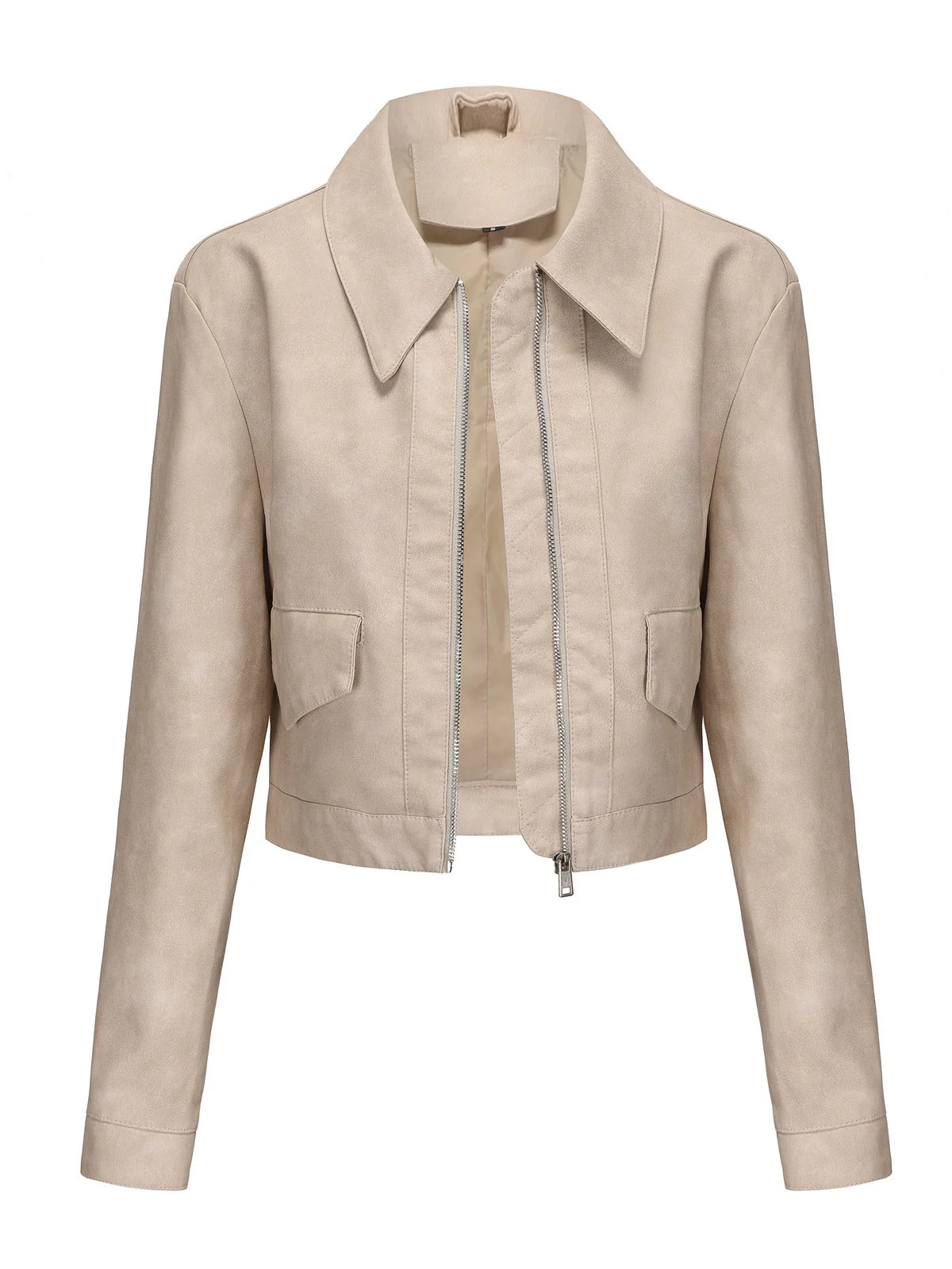 1950s Lapel Leather Long Sleeve Jacket - Image 4