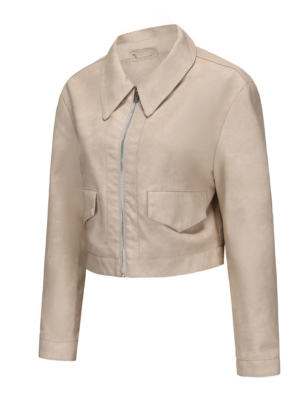 1950s Lapel Leather Long Sleeve Jacket - Image 5