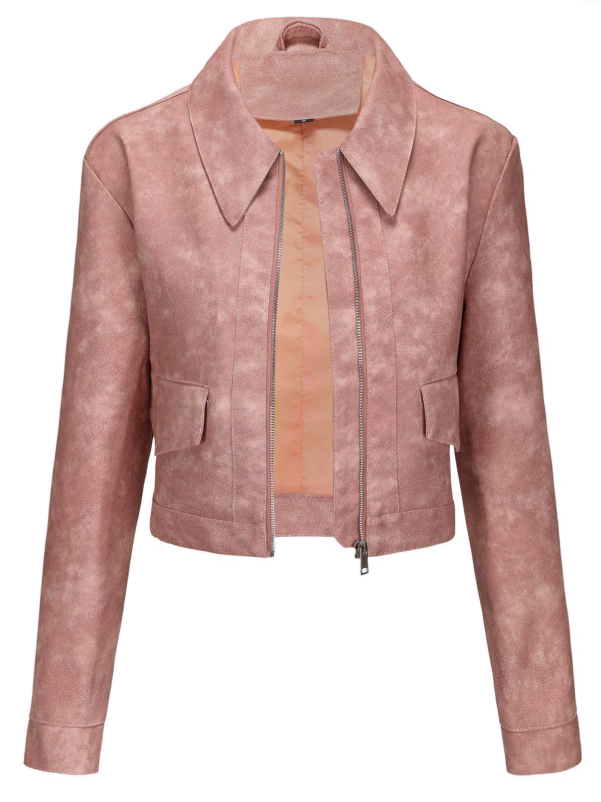 1950s Lapel Leather Long Sleeve Jacket - Image 7