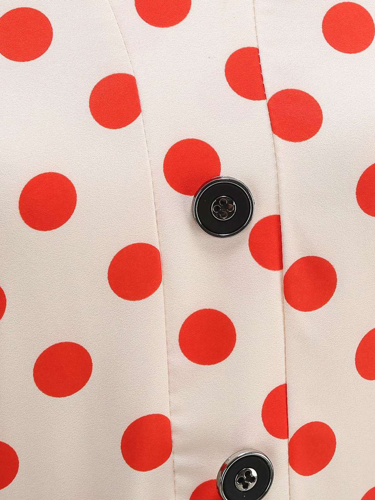 1950s Lapel Polka Dots Bow Swing Dress - Image 5